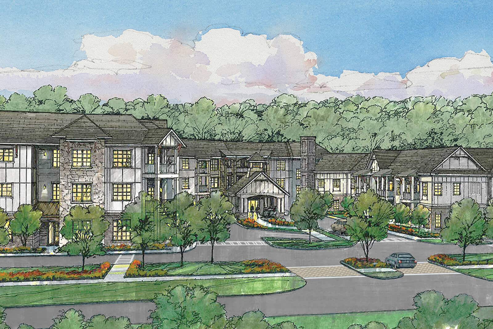 Artist's rendering of the exterior of the community.