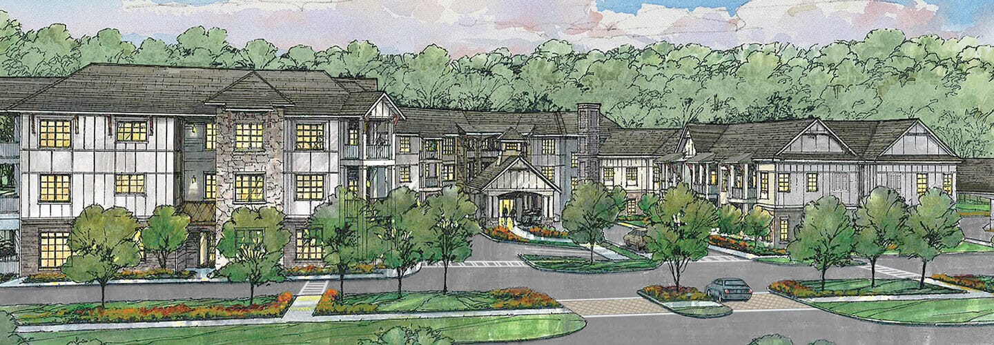 Artist's rendering of the exterior of the community.